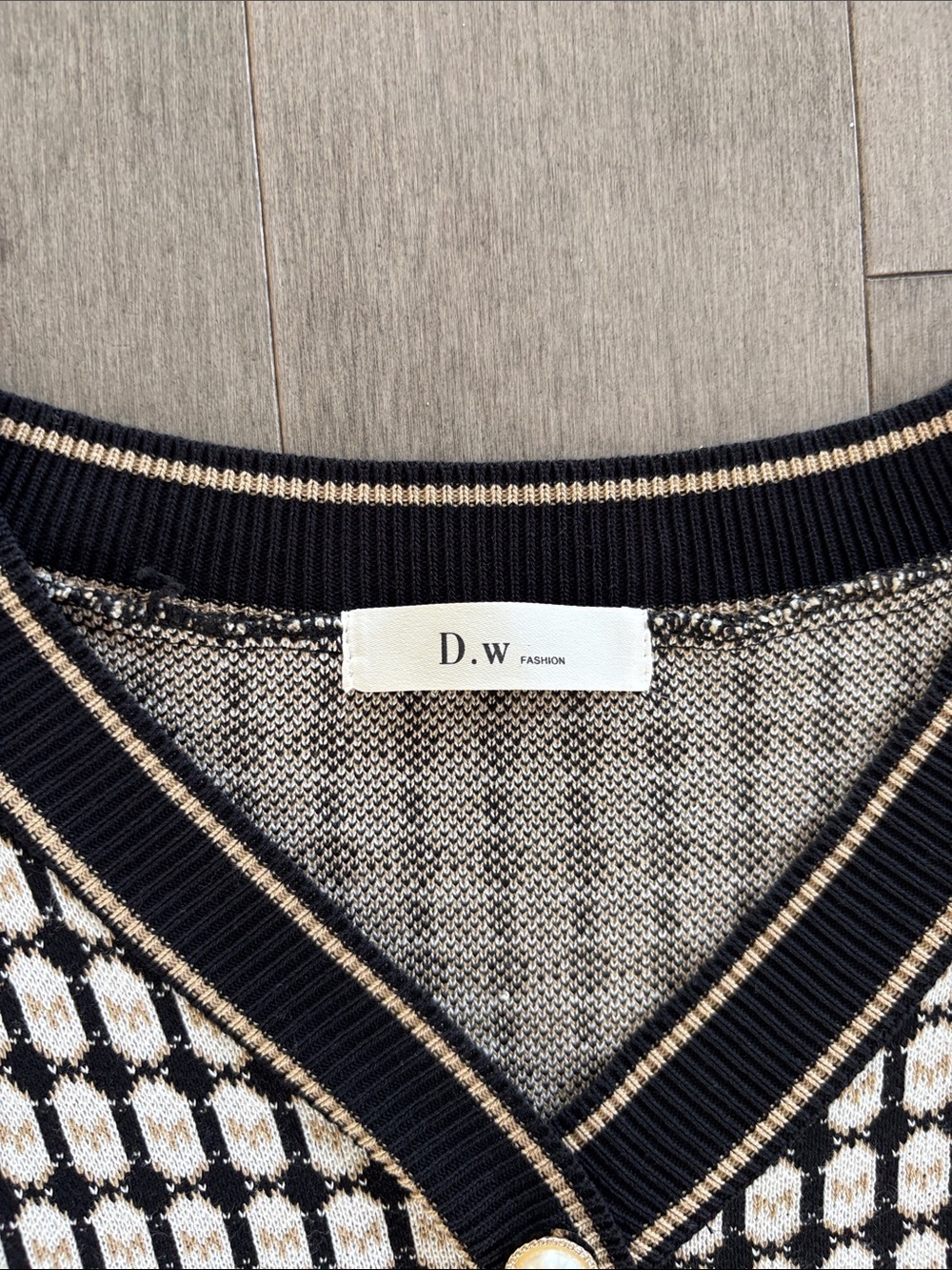 D|W Knit Tweed-Style Button Front Dress - Picture 4 of 15